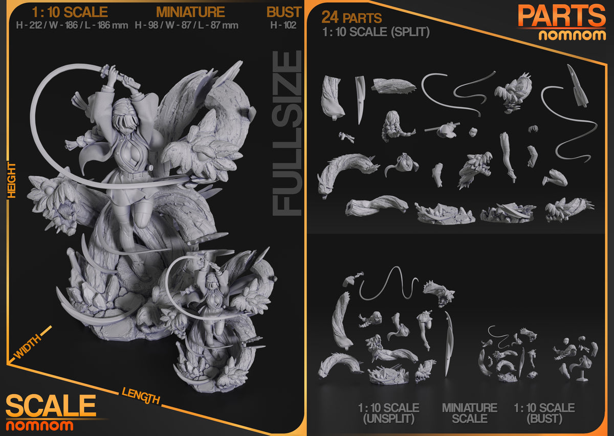 Floral Samurai resin garage kit - product image by NomNom Figures