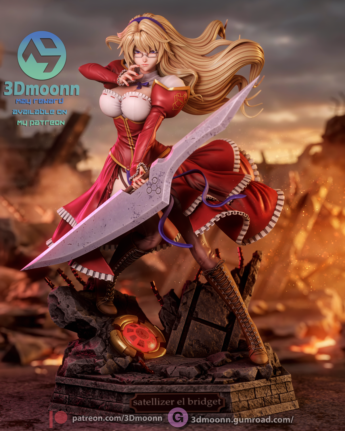 Head Student Swordswoman resin garage kit - product image by 3DMoonn