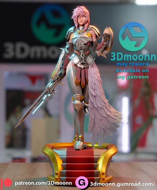 Pink Hair Swordwoman resin garage kit - product image by 3DMoonn
