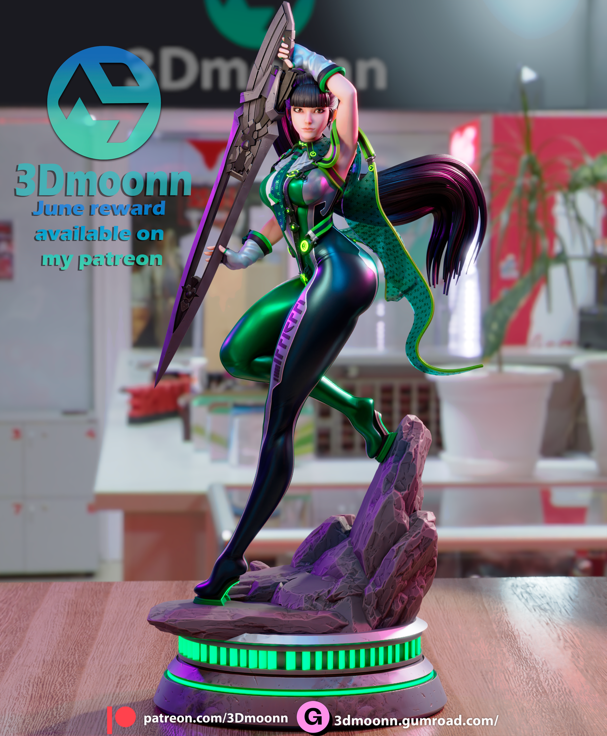 Galactic Swordswoman resin garage kit - product image by 3DMoonn