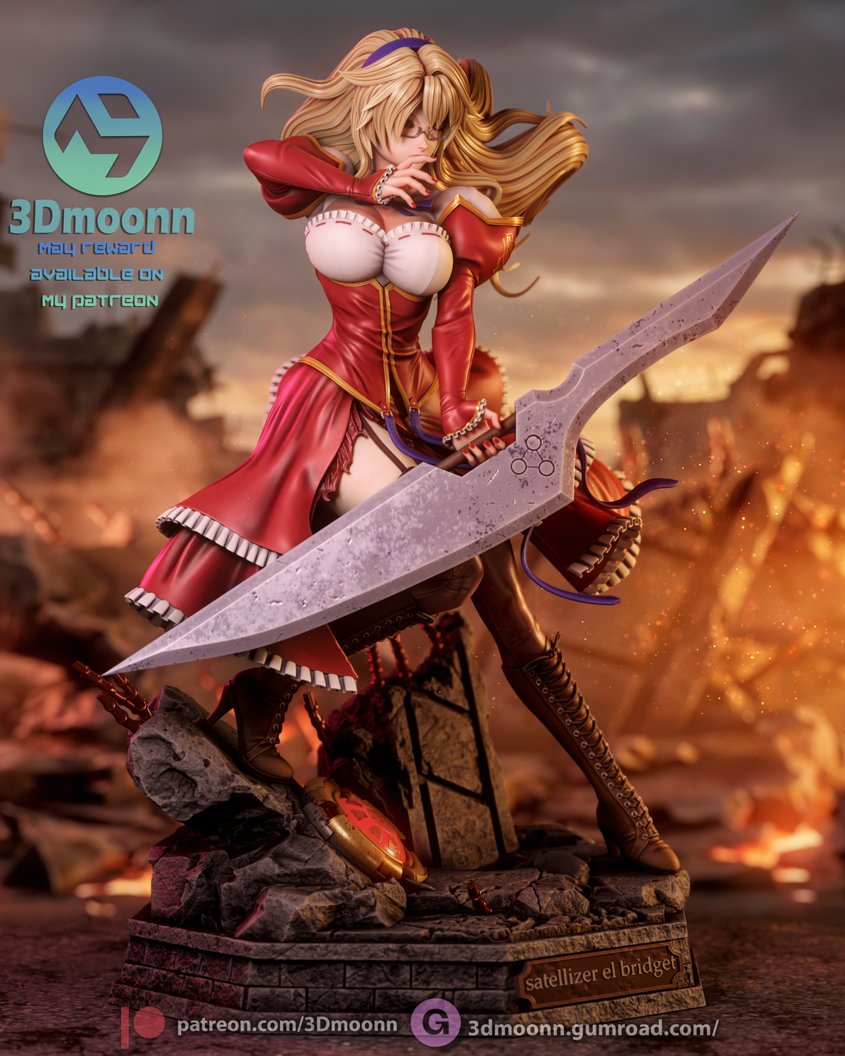 Head Student Swordswoman resin garage kit - product image by 3DMoonn