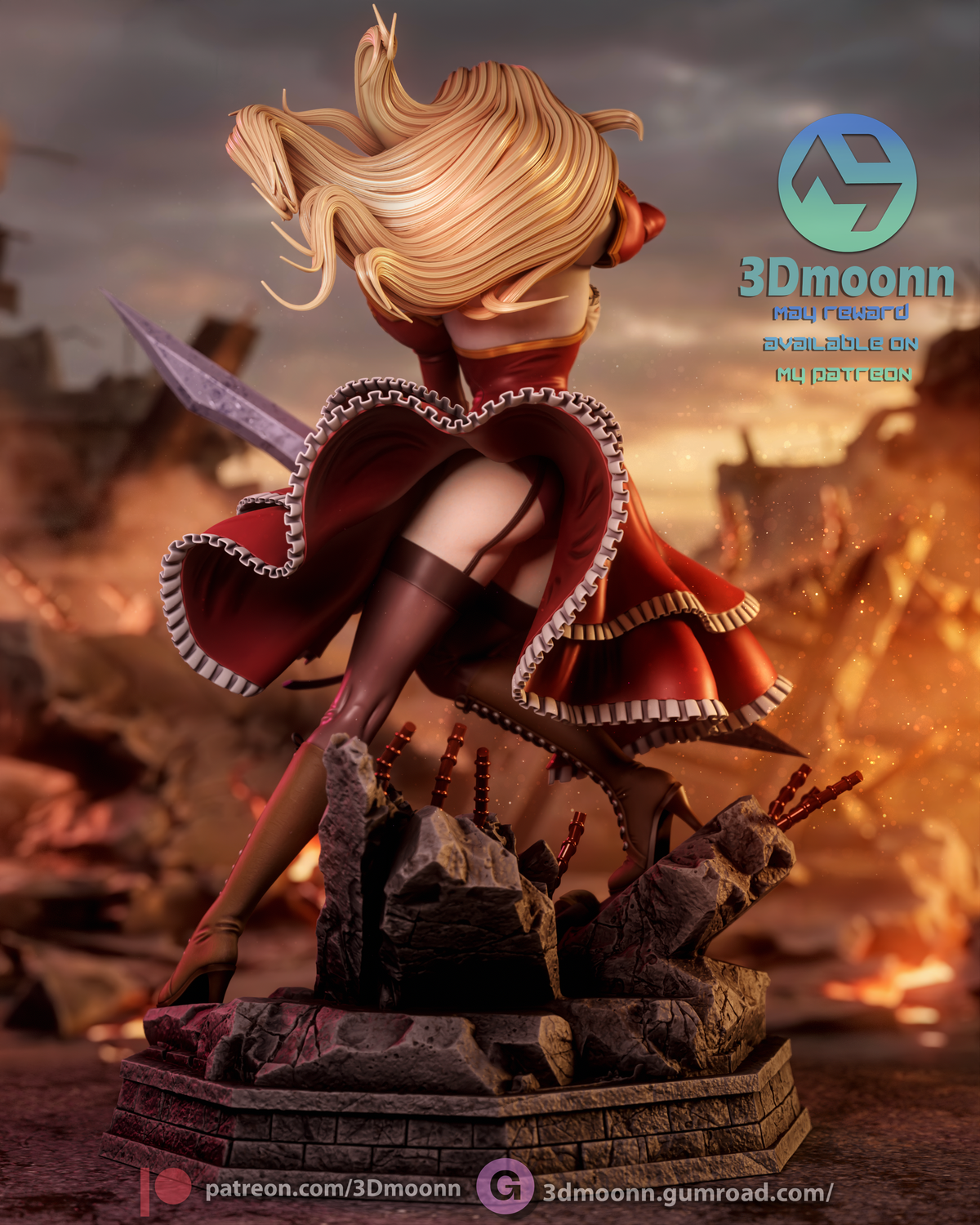 Head Student Swordswoman resin garage kit - product image by 3DMoonn