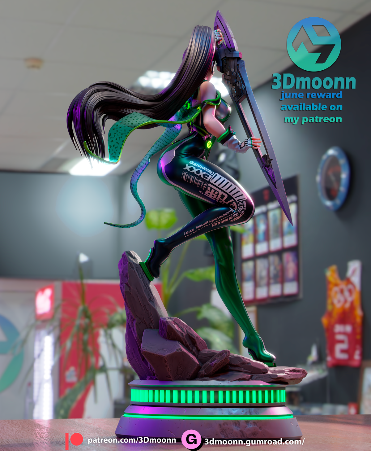 Galactic Swordswoman resin garage kit - product image by 3DMoonn