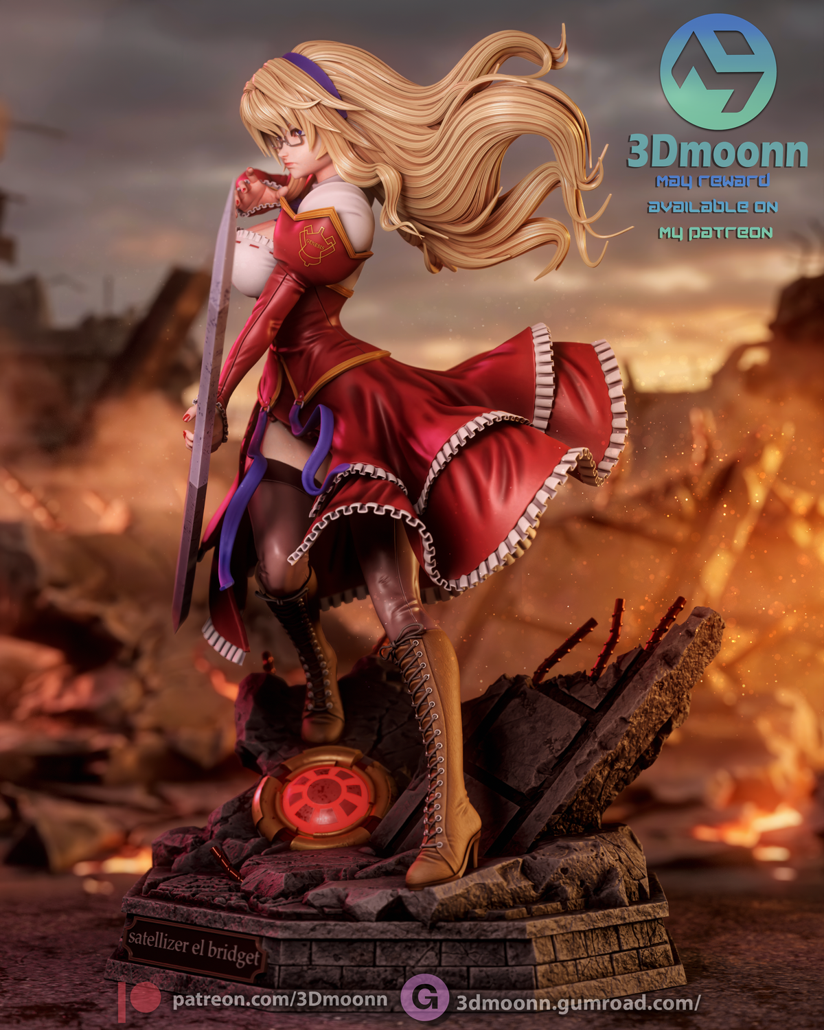 Head Student Swordswoman resin garage kit - product image by 3DMoonn