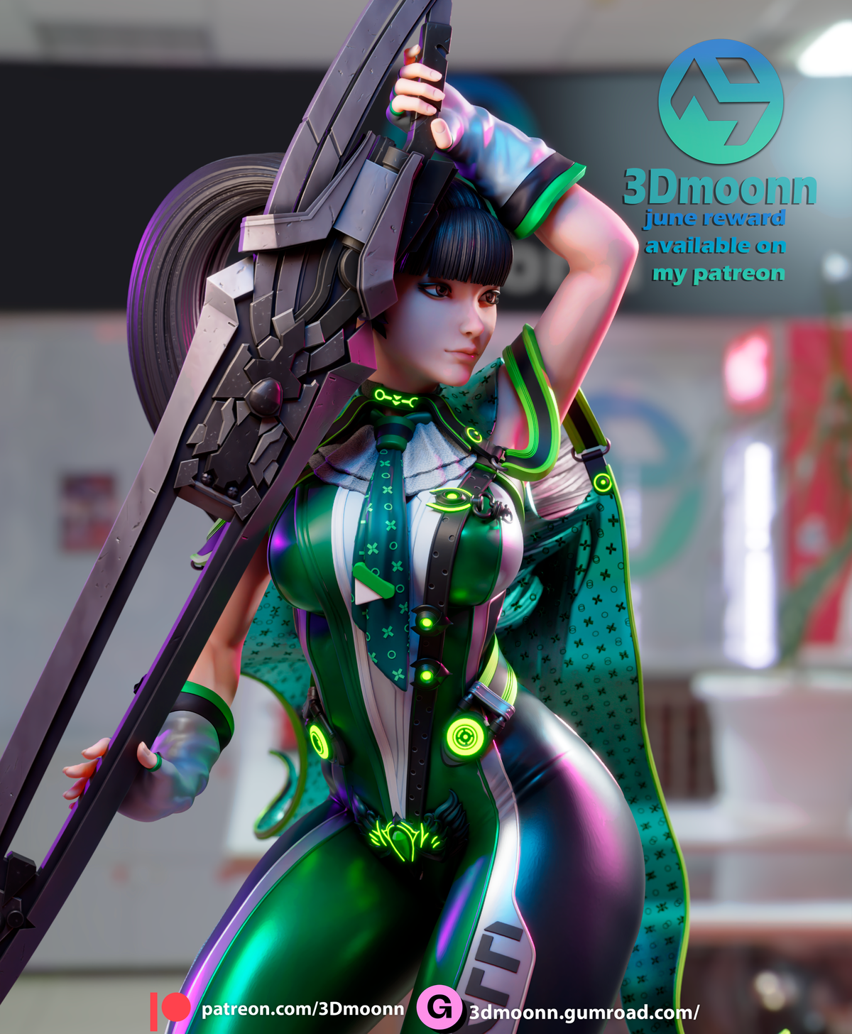 Galactic Swordswoman resin garage kit - product image by 3DMoonn