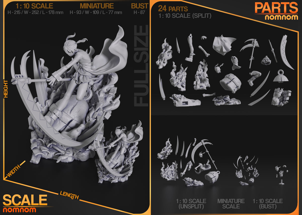 Schoolgirl Reaper resin garage kit - product image by NomNom Figures