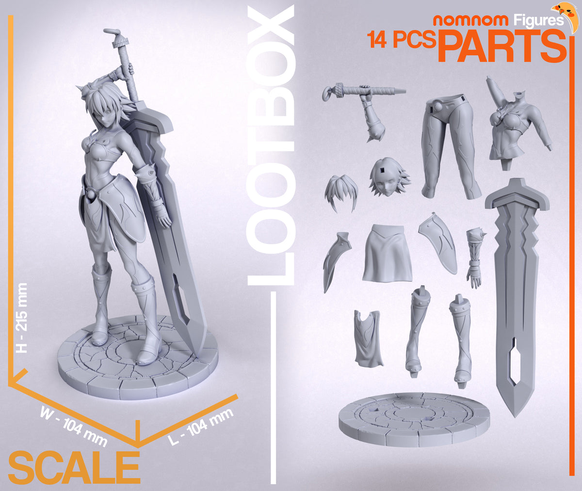 Greatsword Ganguro resin garage kit - product image by NomNom Figures