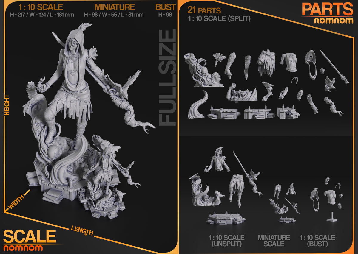 Swamp Witch resin garage kit - product image by NomNom Figures