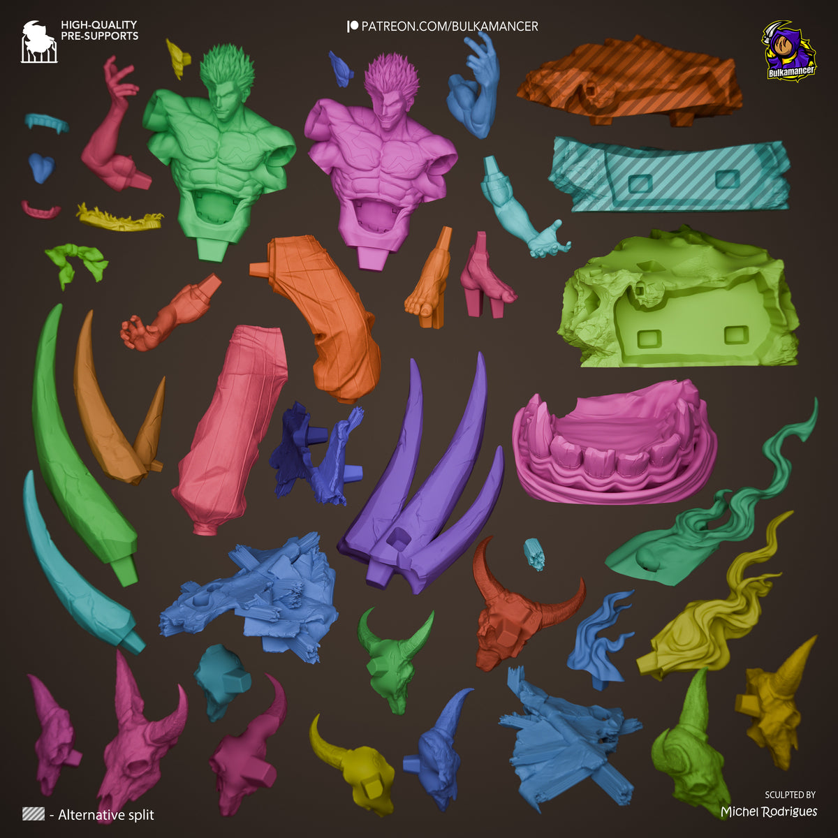 Four-Armed Demon resin garage kit - product image by Bulkamancer Sculpts
