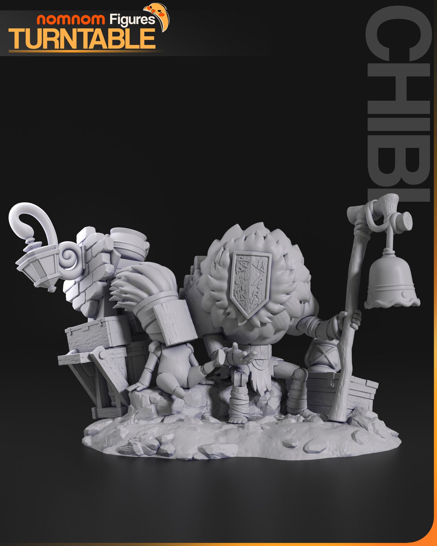Chibi Tribal Warrior Diorama