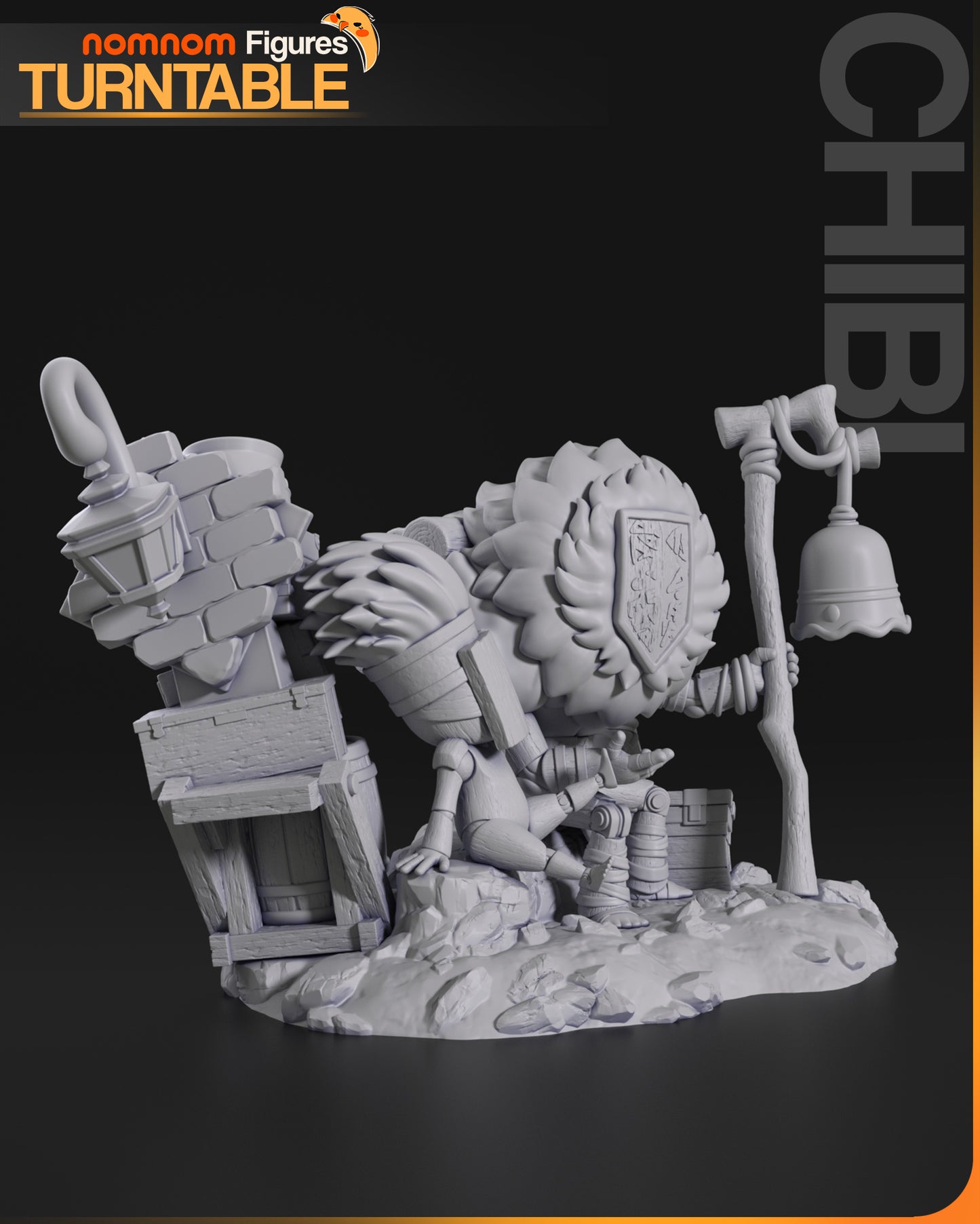 Chibi Tribal Warrior Diorama