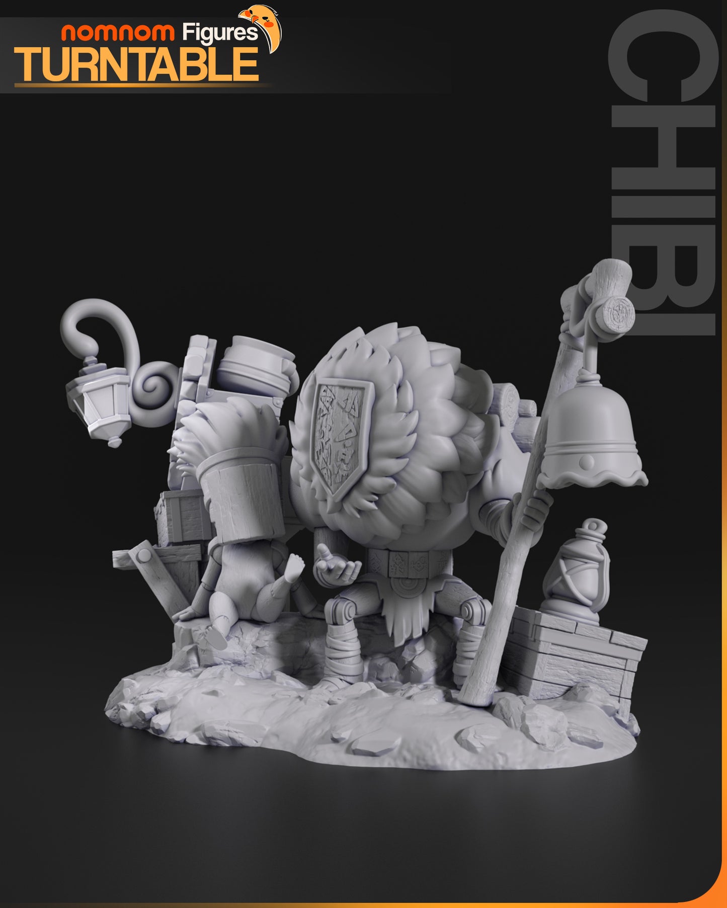 Chibi Tribal Warrior Diorama