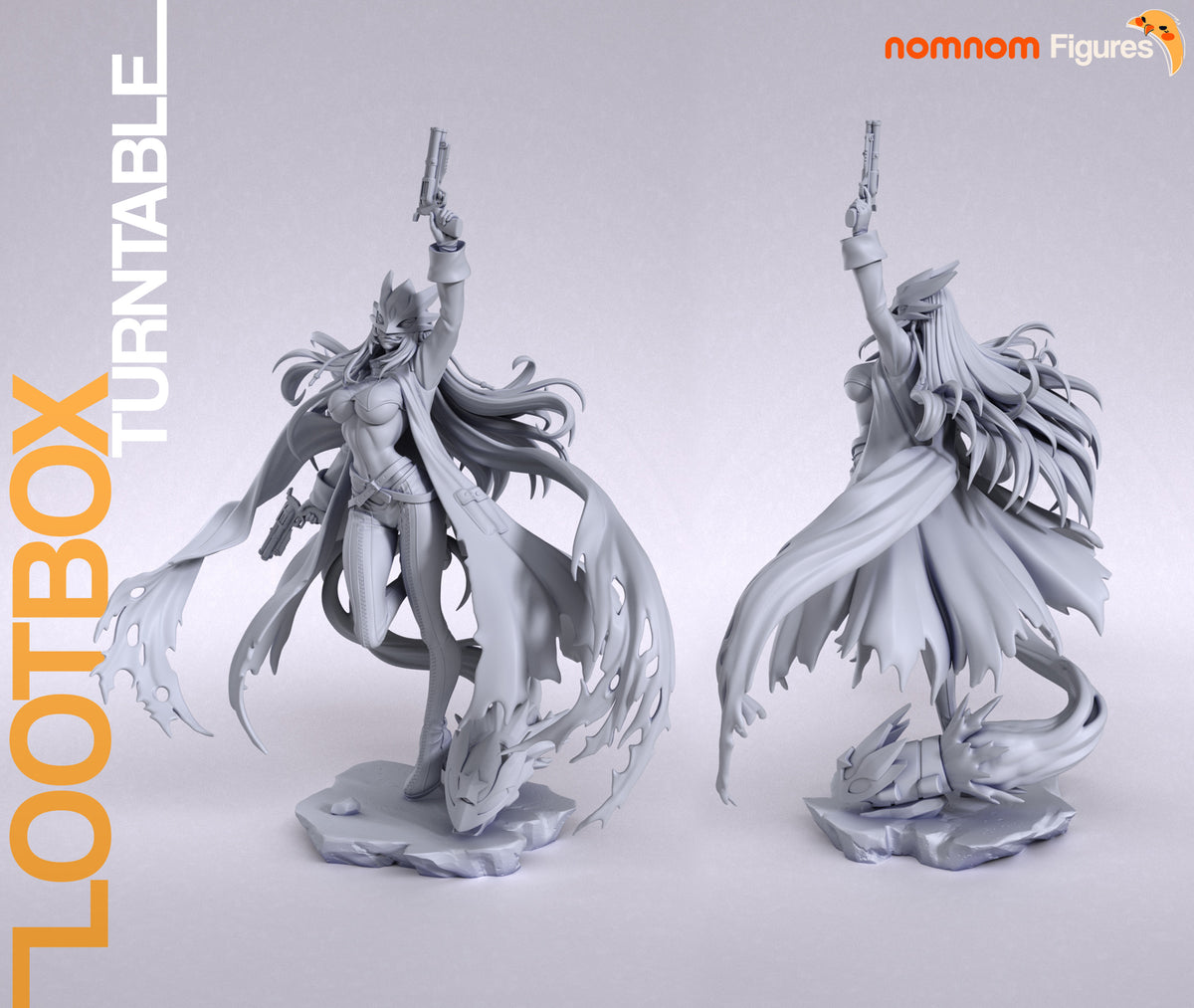 Twin Pistol Digital Monster resin garage kit - product image by NomNom Figures