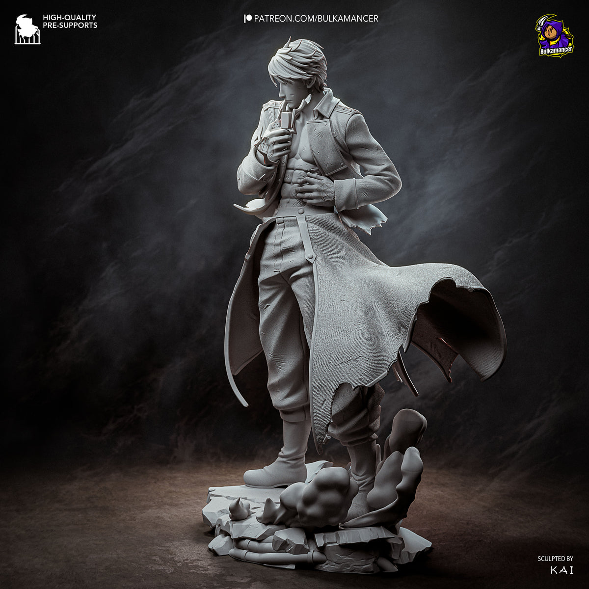 Flame General - Singed resin garage kit - product image by Bulkamancer Sculpts