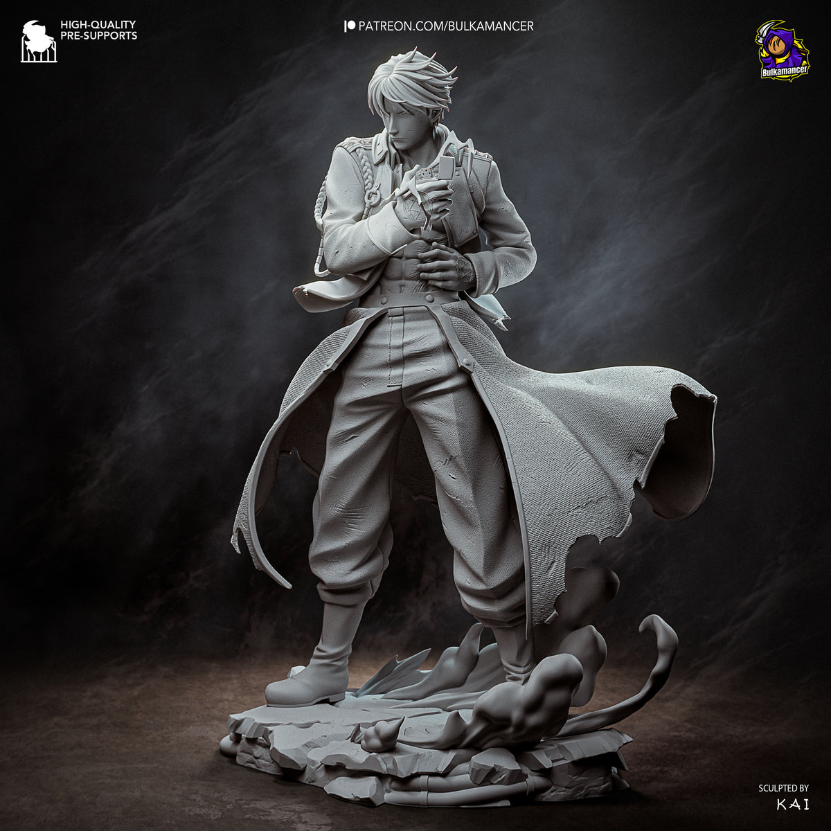 Flame General - Singed resin garage kit - product image by Bulkamancer Sculpts